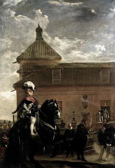 VELAZQUEZ, Diego Rodriguez de Silva y Prince Baltasar Carlos with the Count-Duke of Olivares at the Royal Mews China oil painting art